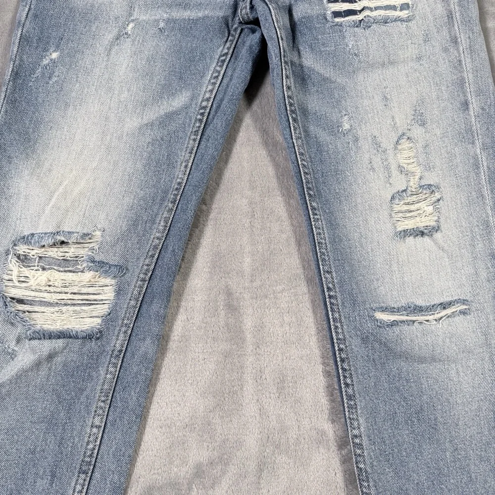 Cabbeen Distressed Jeans 28x27 Blue Denim Y2K Grunge Streetwear Taper FZT 81006
